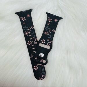 New Black & Pink Floral Design Apple Watch Bands 42mm 44mm 45mm 49mm